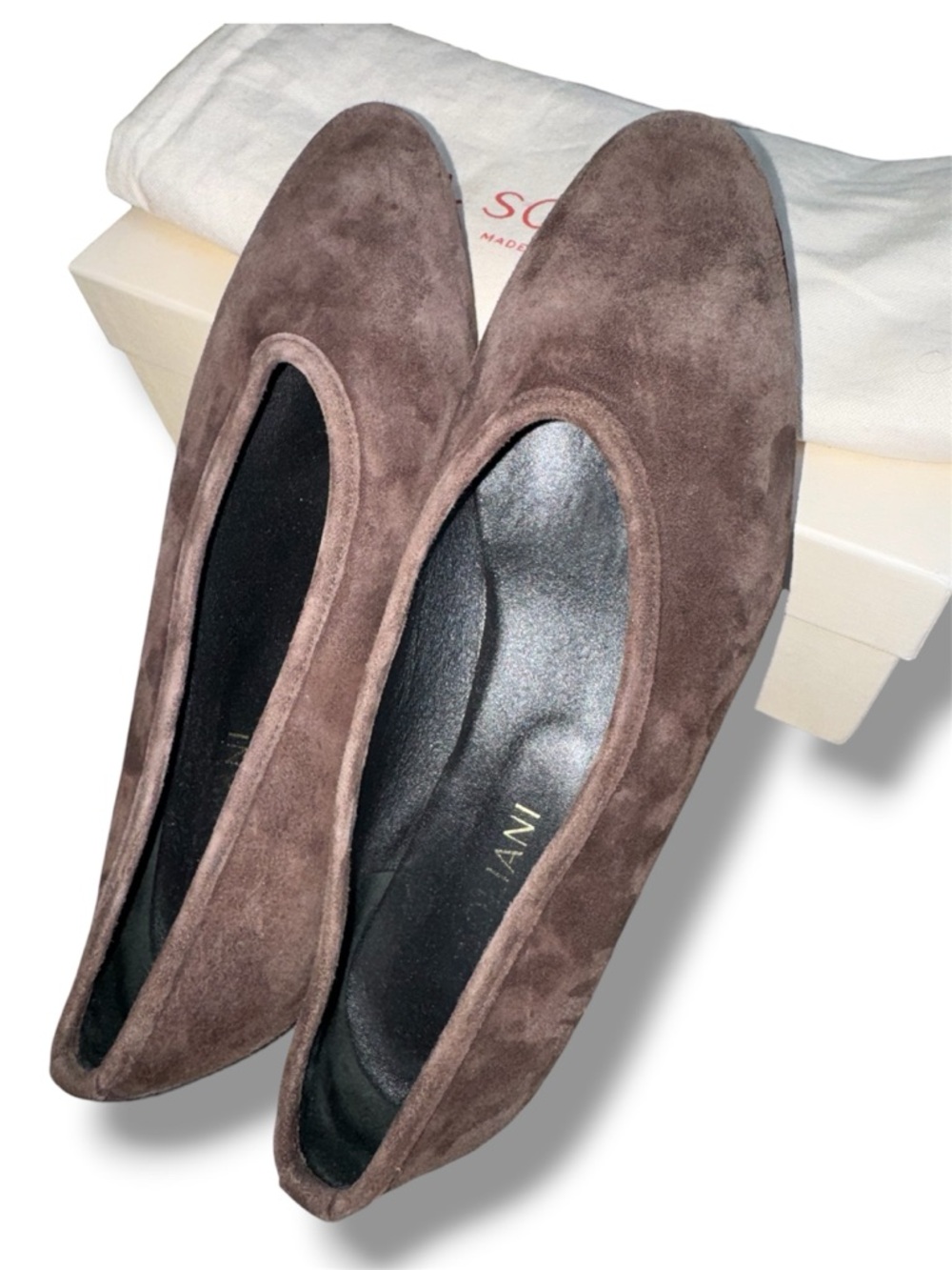 A. Soliani Suede Ballet Flats in Brown new